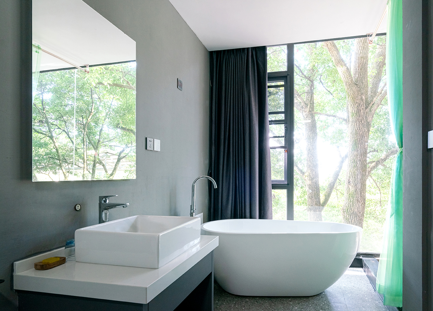 Shower and bathtub